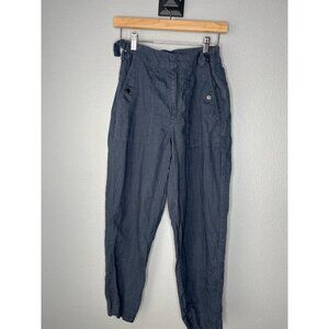 ATHLETA Voyager Linen Pants 4 BlueGrey Summer Neutral Classic Women's 26” Inseam